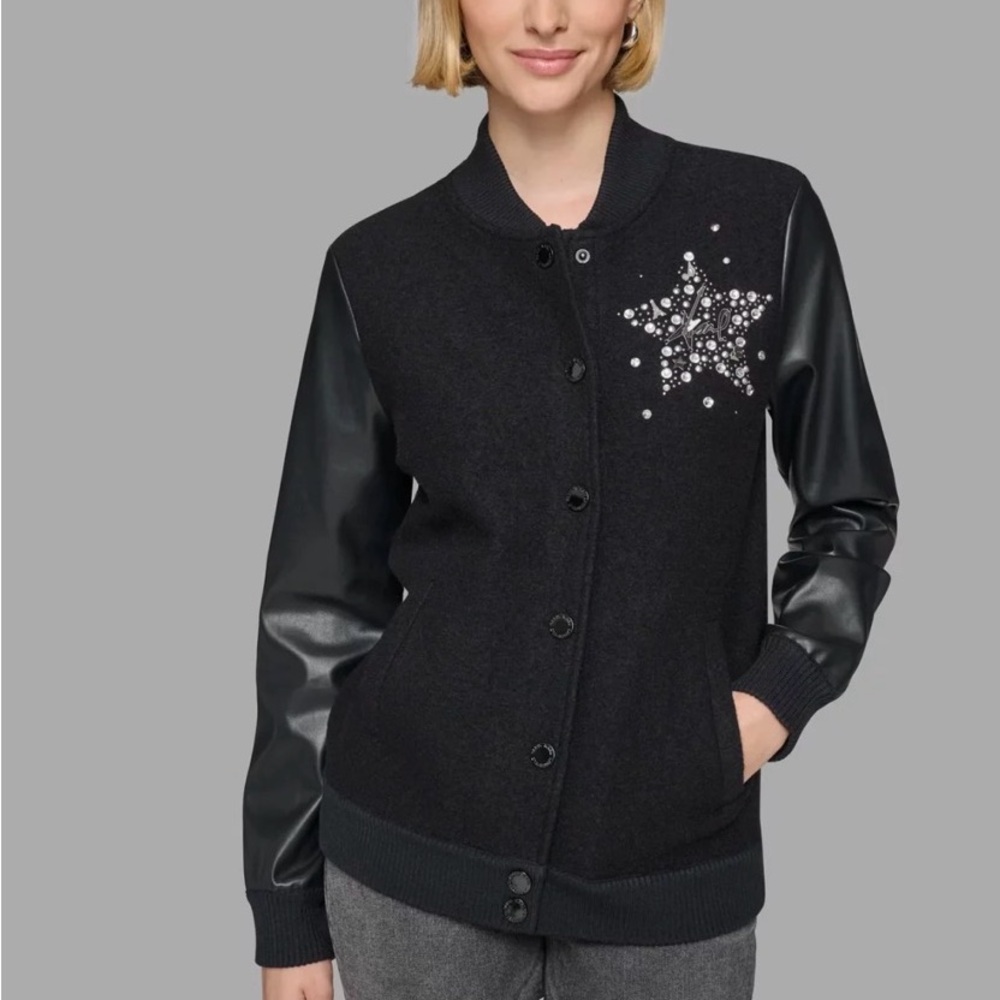 NWT Karl Lagerfeld Women’s Varsity Jacket US M